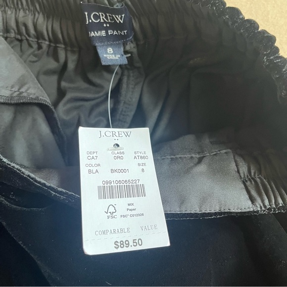 NEW JCrew Drapey Velvet Jamie Pant Black size 8 - Picture 3 of 14